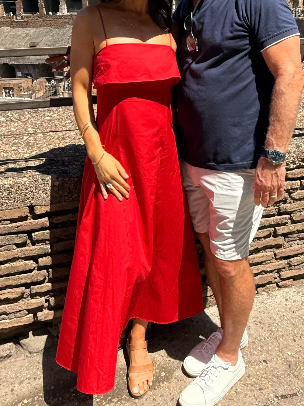 Mango starring Hailey Bieber A-line Red midi dress - Picture 3 of 13